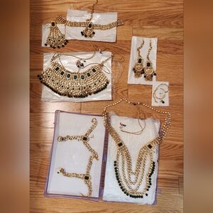 Gold and Green Jewelry Set